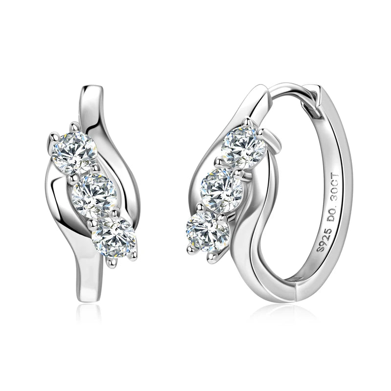 Anya Oorbellen met 3mm Moissanite diamanten