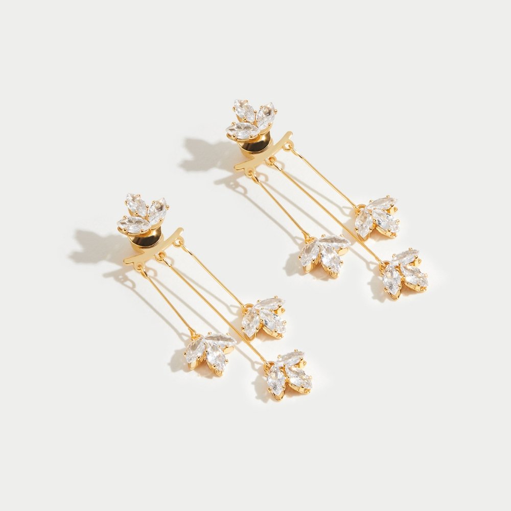 Lotus oorbellen met Zirconia kristallen