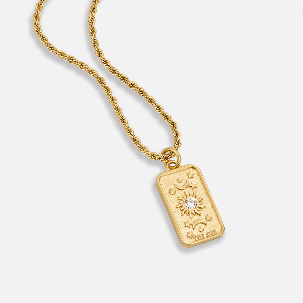 Ketting met 'The Sun' Tarot Kaart Hanger