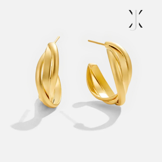 Gouden Twist Hoop Oorringen
