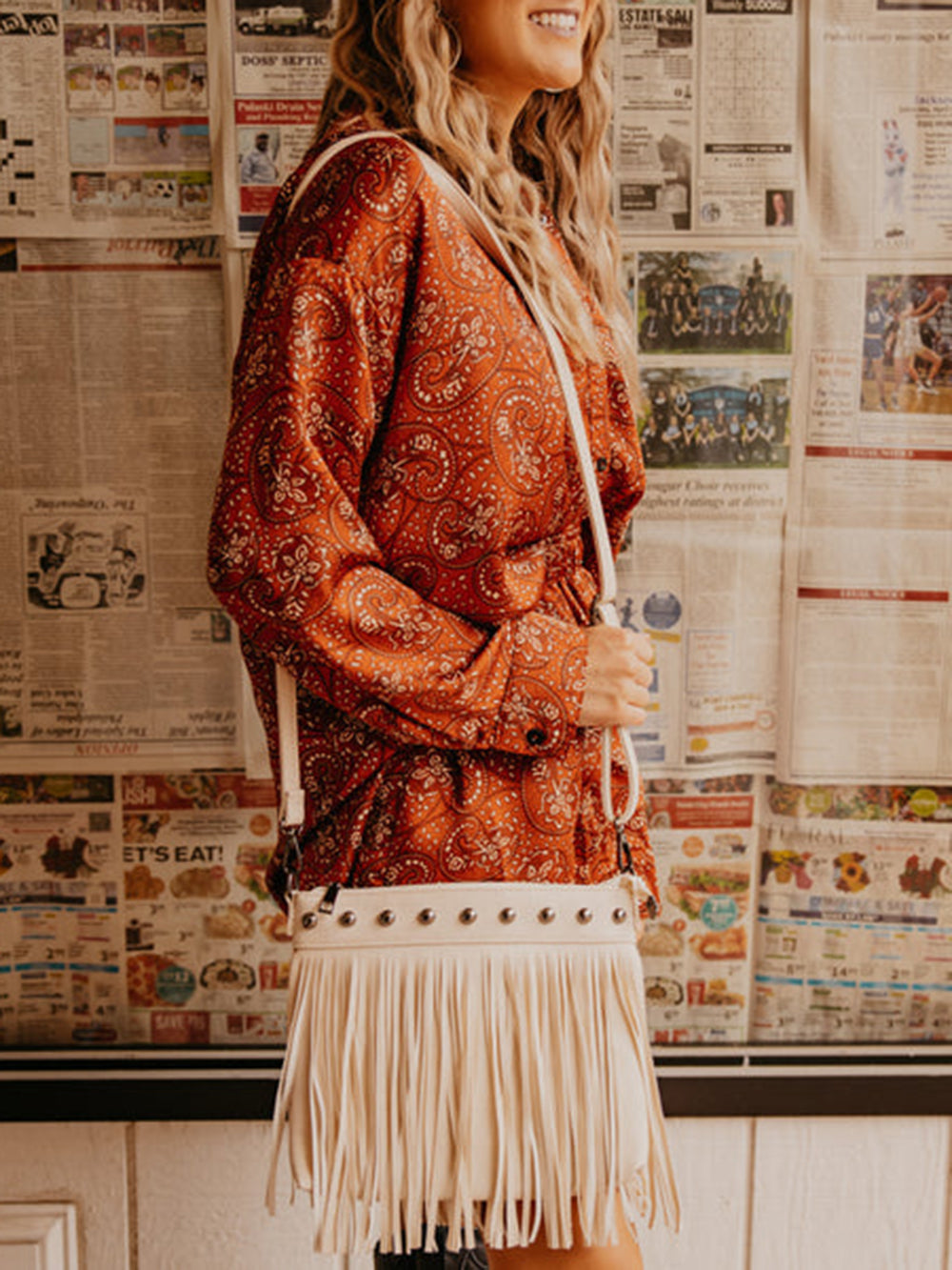 Crossbody Tas Met Franjes - PU Leer