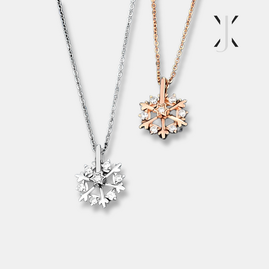 Rotating Snowflake Ketting - RVS - Luxueus en Stijlvol