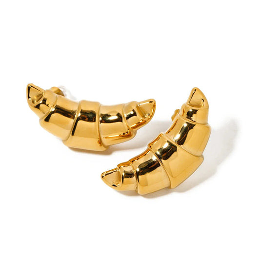 Croissant Stud Oorbellen - Goud / Metaal