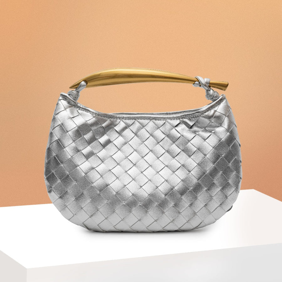 Genevieve Handgeweven Tas - Vegan Leer / Polyester - Luxe Ambachtelijke Tas