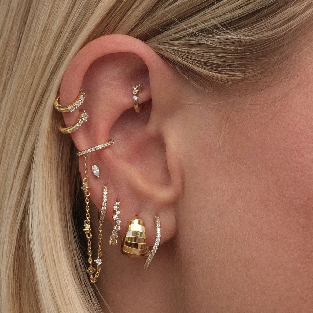 Esme Mini Hoop Oorbellen - Kristal