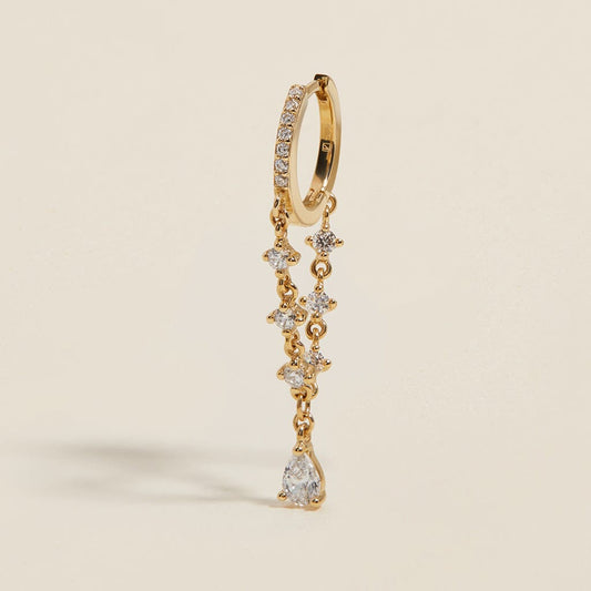 Anastasia Ketting Hoepel Oorbel - Enkele Oorring - 14K Goud Verguld