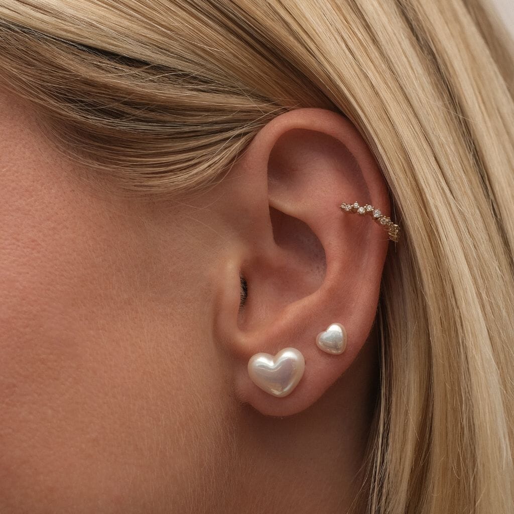 Lana Parel Hart Piercing - Enkele Oorring - Romantisch en Verfijnd