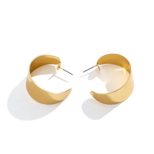 Geometrische C-vormige Oorbellen - Goud / Metaal