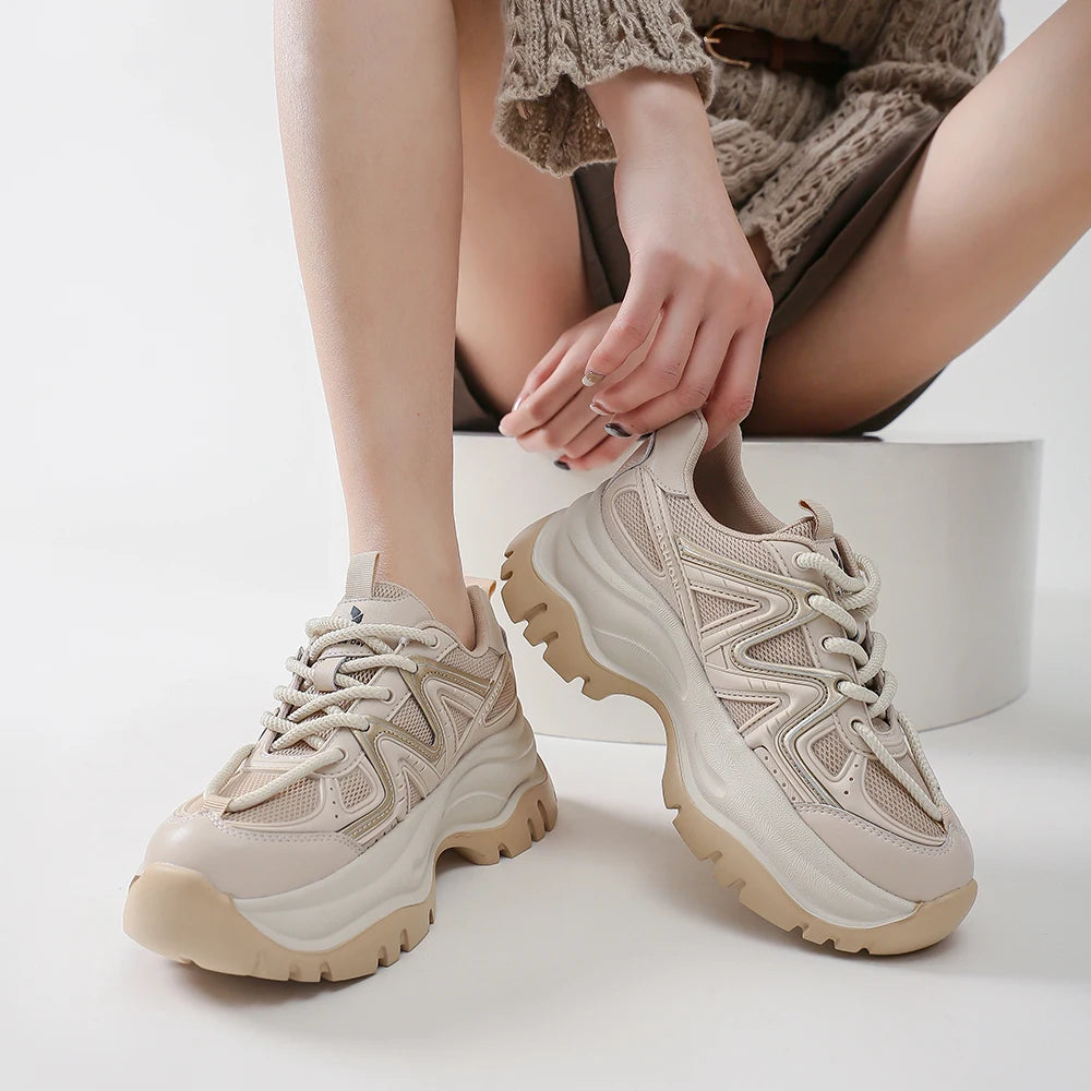 SOMILISS - Ademend zwart chunky sneakers dames-2