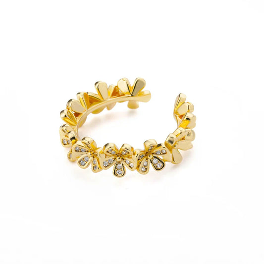 Vintage Bloem Design Ring - Klassiek & Elegant - Tijdloze Schoonheid
