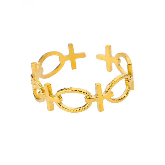 Kruis Design Ring - Spiritueel & Elegant - Tijdloos Ontwerp