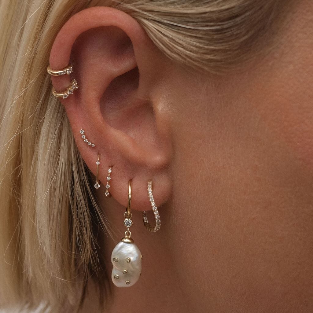 Esme Mini Hoop Oorbellen - Kristal