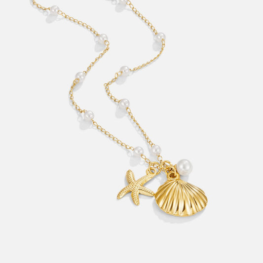 Ketting met Parels en Schelp- en Zeesterbedels