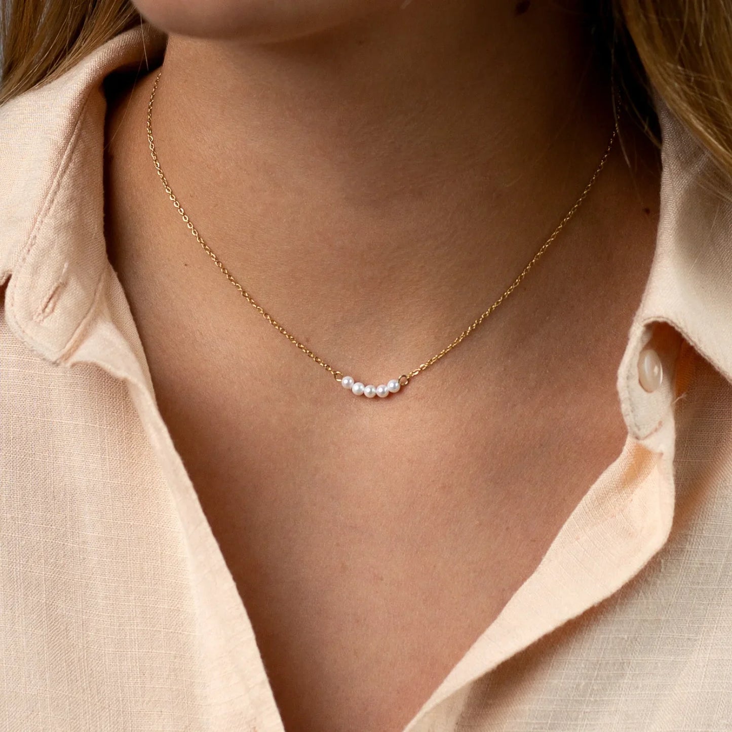 Ketting met 5 Kleine Parels