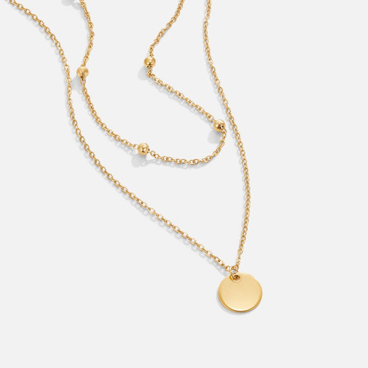 Gelaagde ketting met ronde bedel