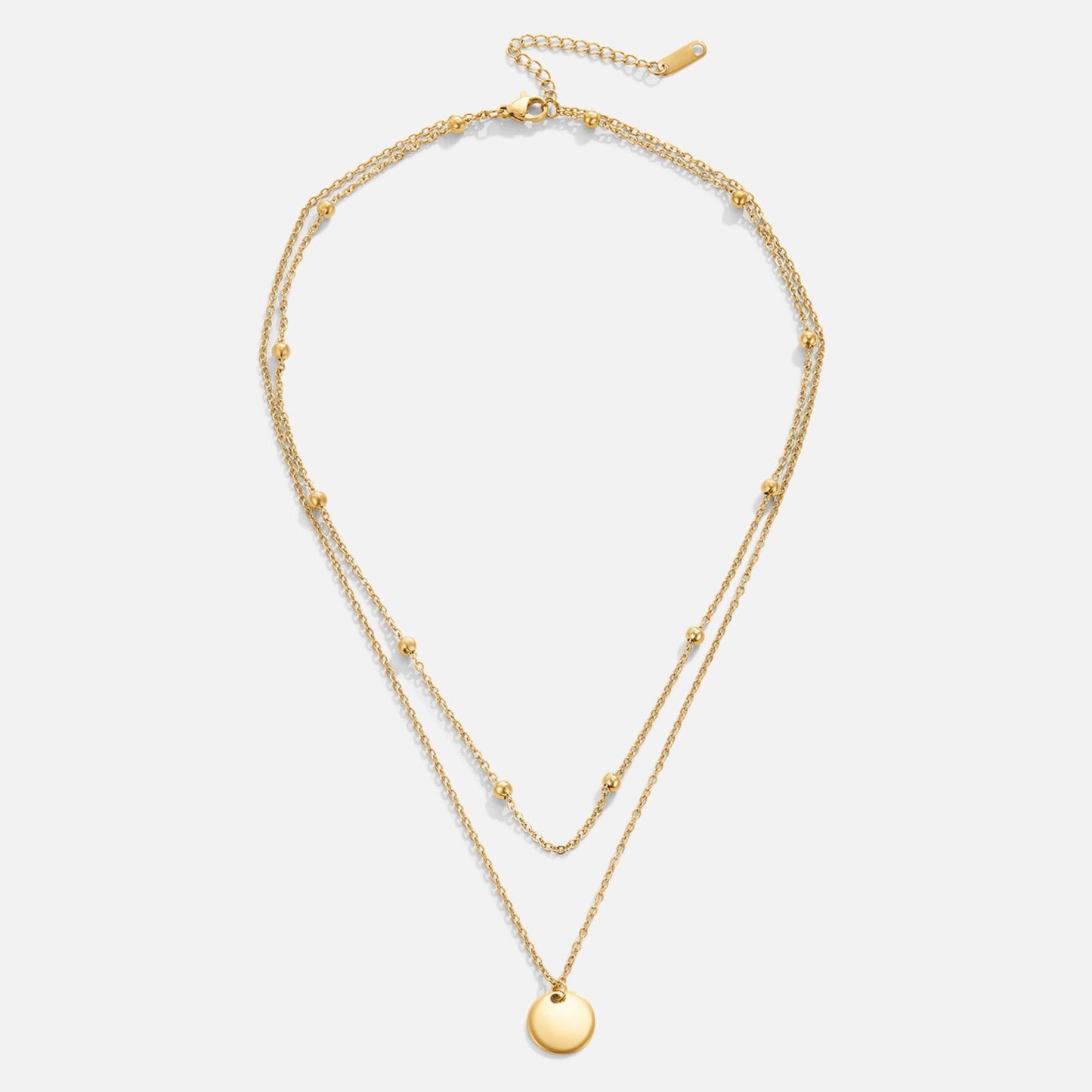 Gelaagde ketting met ronde bedel