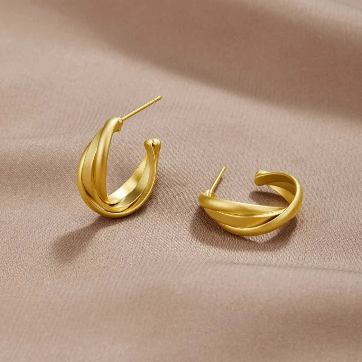Gouden Twist Hoop Oorringen
