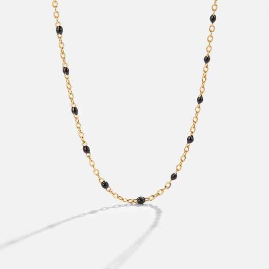 Minimalistische Ketting met Zwarte Kralen