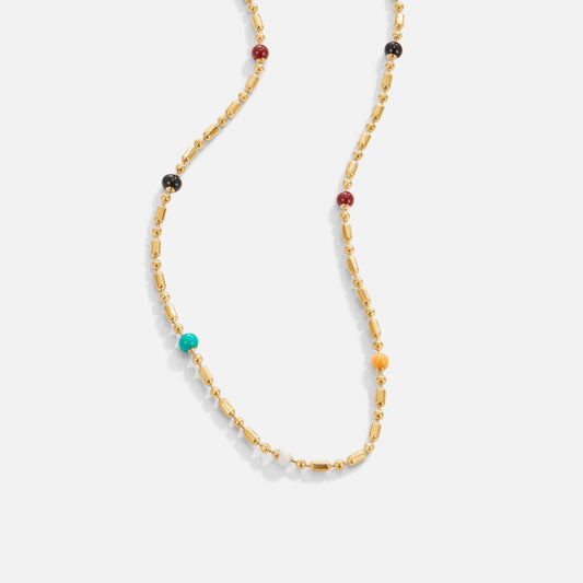 Minimalistische ketting met kleurrijke kralen